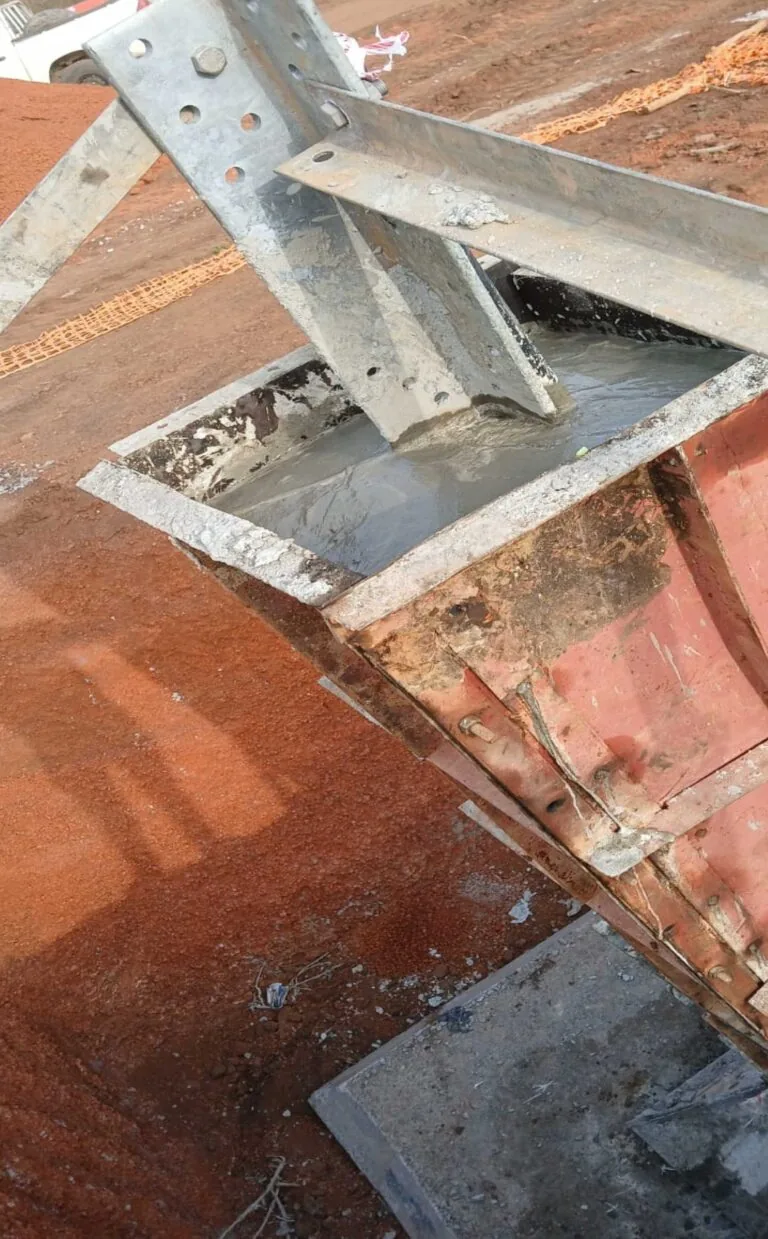 Transmission line foundation in Cameroon