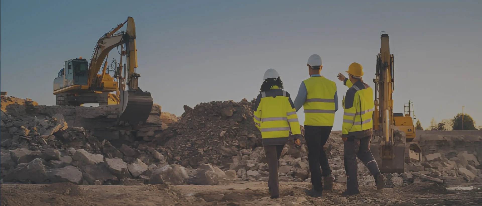 Sarveksha engineers on site at dusk